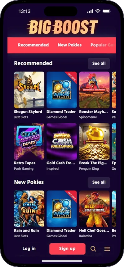 Big Boost mobilcasino på norsk telefon